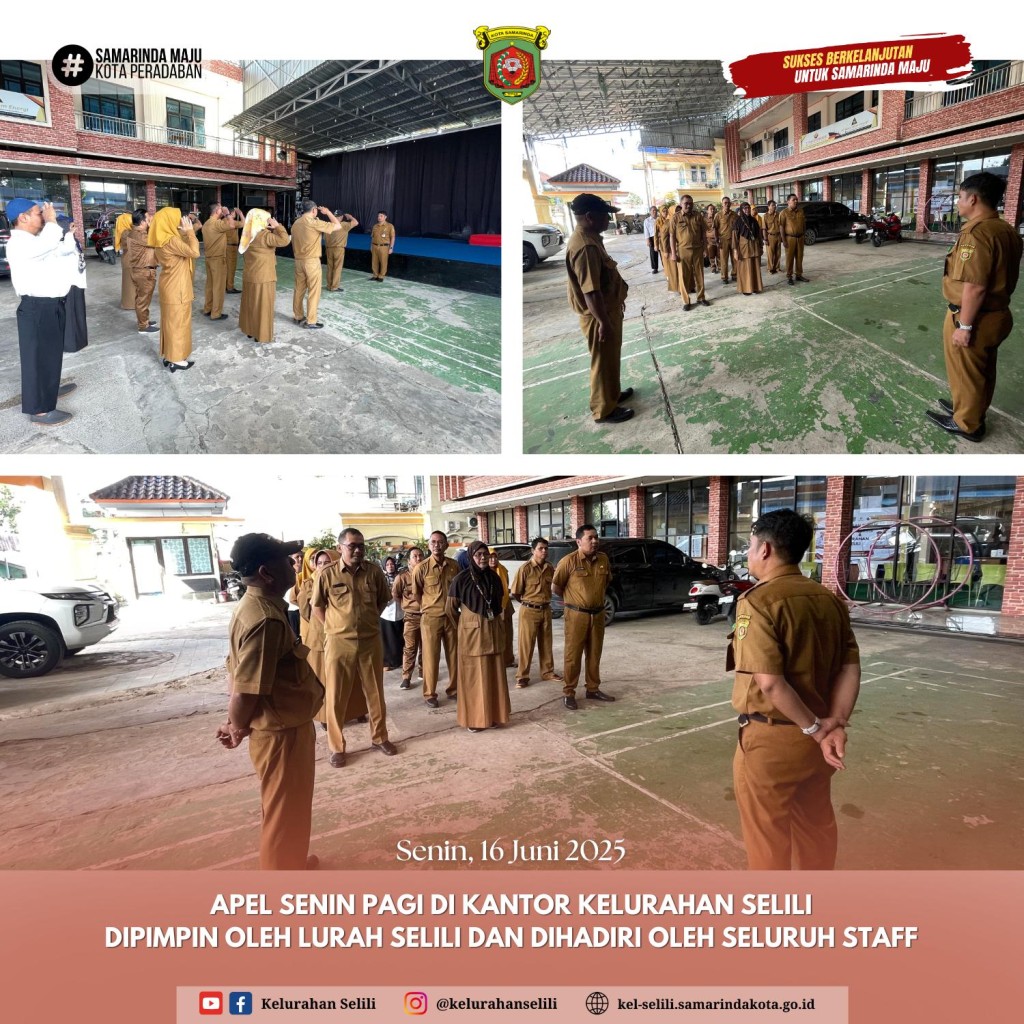 Apel Senin Pagi Perdana di Kantor Sementara, Lurah Selili Apresiasi Kekompakan Seluruh Staf (16/06/2025)