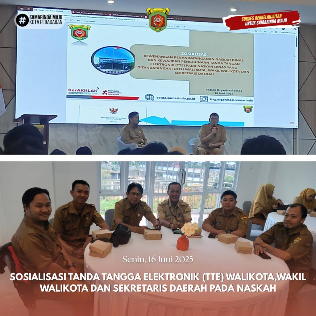 Staf Sekretariat Kelurahan Selili Hadiri Sosialisasi Tanda Tangan Elektronik (TTE) oleh Pemerintah Kota Samarinda (16/06/2025)
