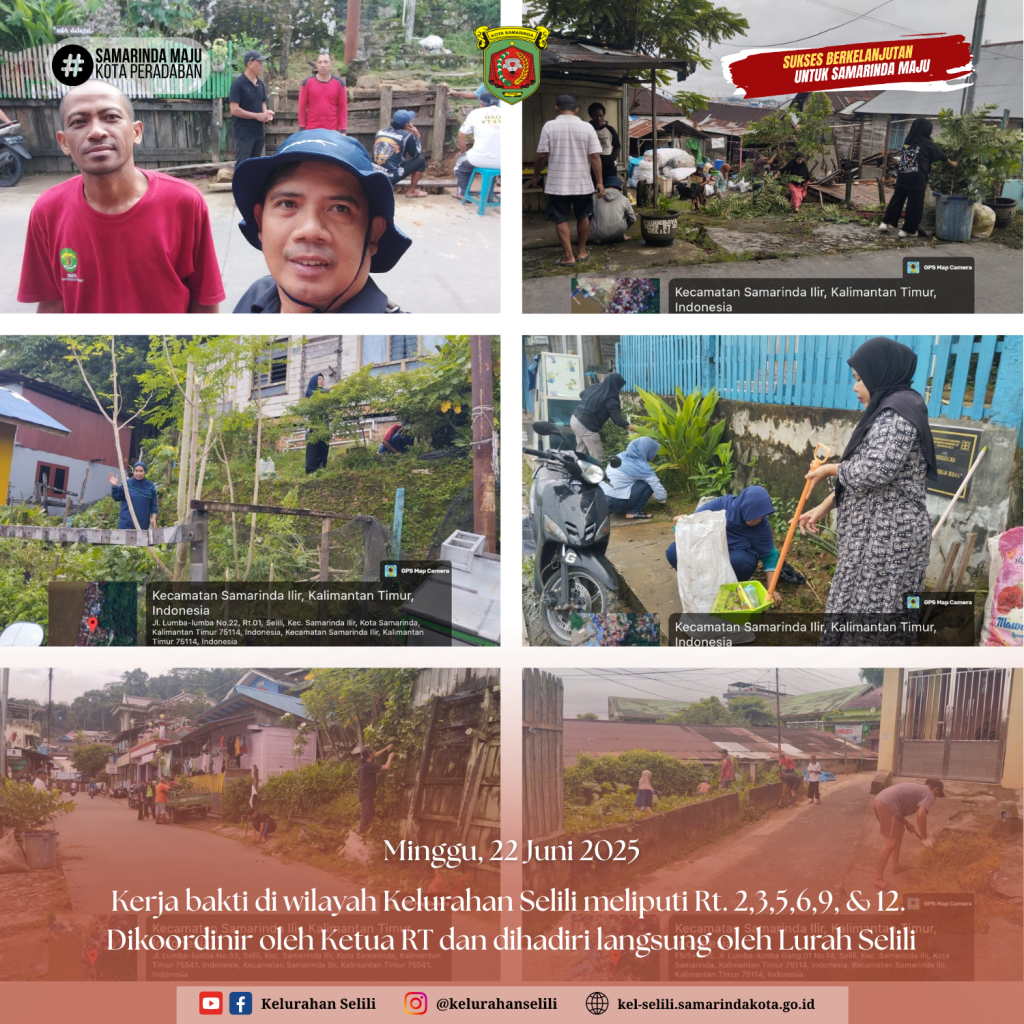 Warga Kelurahan Selili Gelar Kerja Bakti Serentak di Beberapa RT, Lurah Turun Langsung ke Lapangan (22/06/2025)