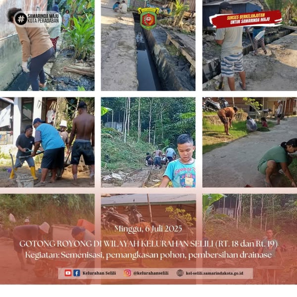 Gotong Royong Warga RT.18 dan RT.19 Kelurahan Selili (06/07/2025)