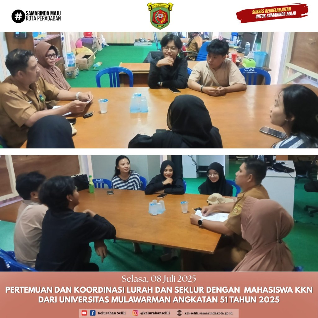 Koordinasi Awal Mahasiswa KKN Universitas Mulawarman di Kelurahan Selili (07/07/2025)