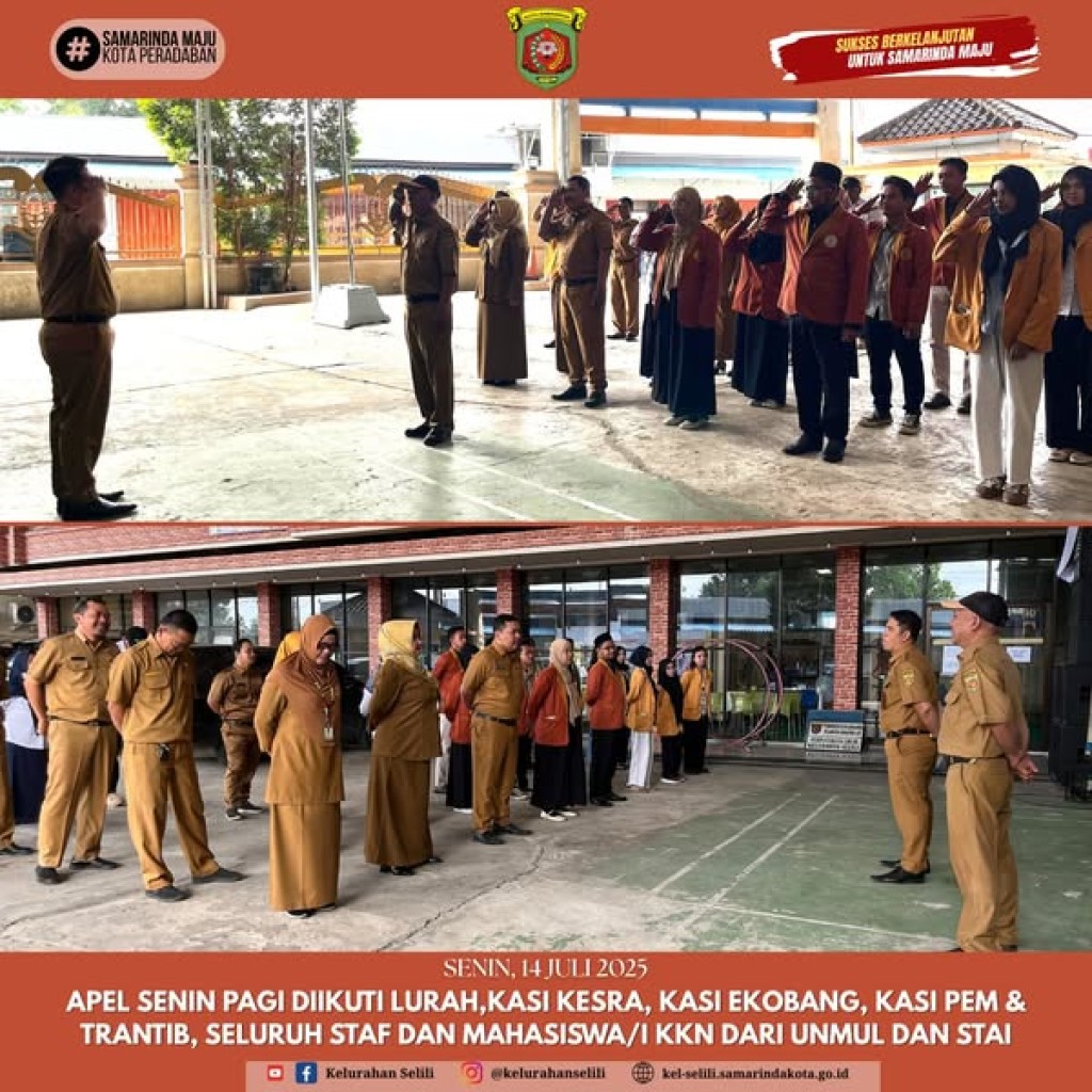 Apel Senin Pagi Kelurahan Selili: Awali Pekan dengan Semangat Kolaborasi Pemerintah dan Mahasiswa KKN (14/07/2025)