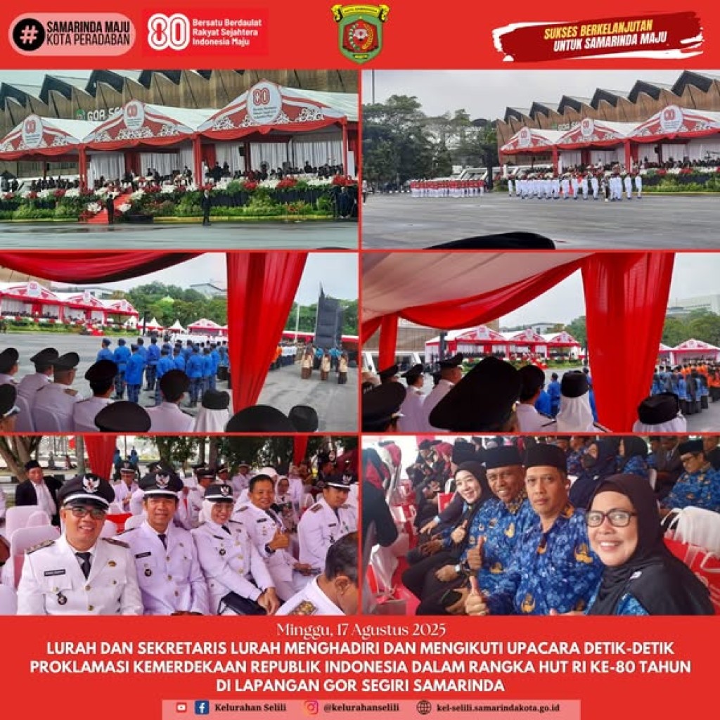 Seluruh aparat Kelurahan Selili hadiri apel 17 Agutsus 2025 dalam rangka HUT RI ke-80 (17/08/2025)