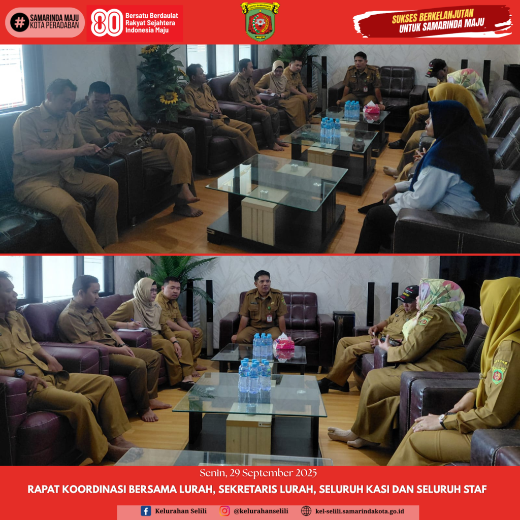 Rapat Koordinasi bersama Lurah, Sekretaris lurah, Seluruh Kasi dan Seluruh Staf (29/09/2025)
