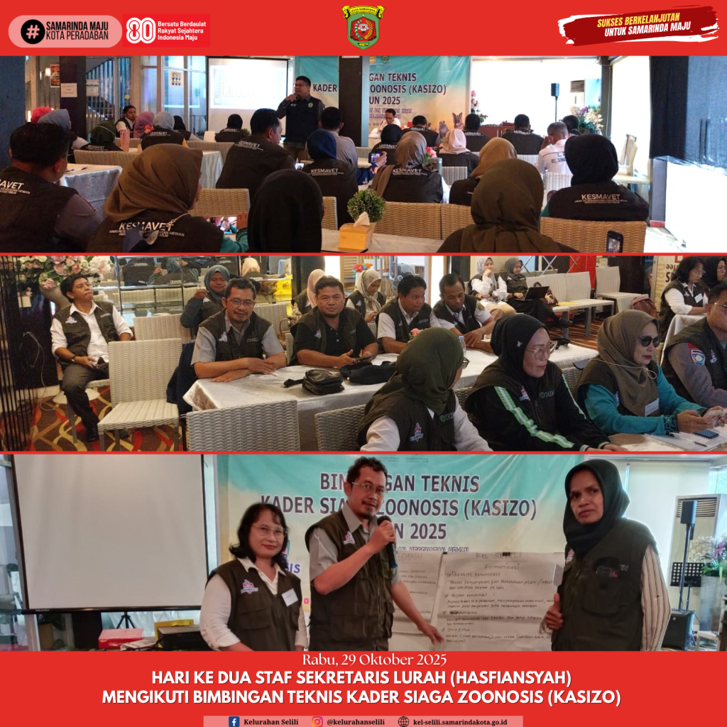 Hari ke Dua Staf Sekretaris Lurah (Hasfiansyah) Mengikuti Bimbingan Teknis Kader Siaga Zoonosis (Kasizo) (29/10/2025)