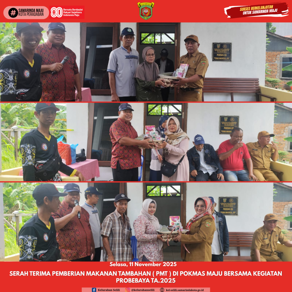Serah Terima Pemberian makanan Tambahan ( PMT ) di Pokmas Maju Bersama Kegiatan Probebaya TA.2025 (11/11/2025)
