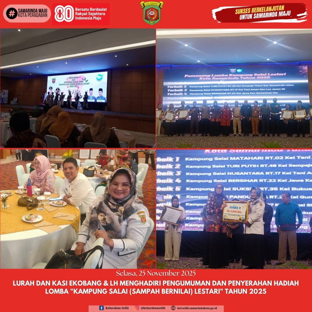 Kelurahan Selili Raih Juara 9 Lomba “Kampung Salai (Sampah Bernilai) Lestari” Tahun 2025