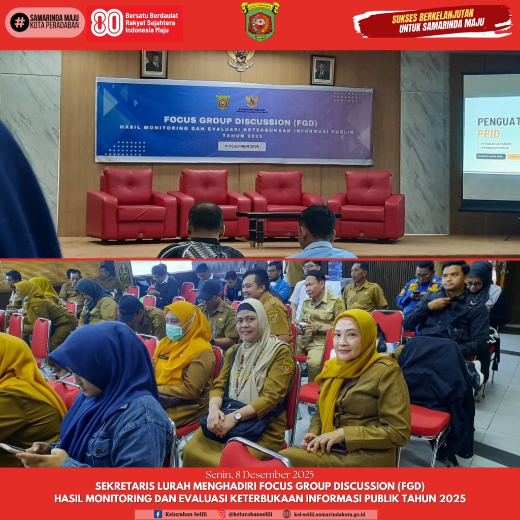 Sekretaris Lurah Selili Hadiri FGD Hasil Monitoring dan Evaluasi Keterbukaan Informasi Publik Tahun 2025 (09/12/2025)