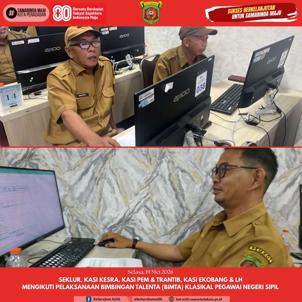 SEKLUR, KASI KESRA, KASI PEM & TRANTIB, KASI EKOBANG & LH MENGIKUTI PELAKSANAAN BIMBINGAN TALENTA (BIMTA) KLASIKAL PEGAWAI NEGERI SIPIL (19/05/2026)