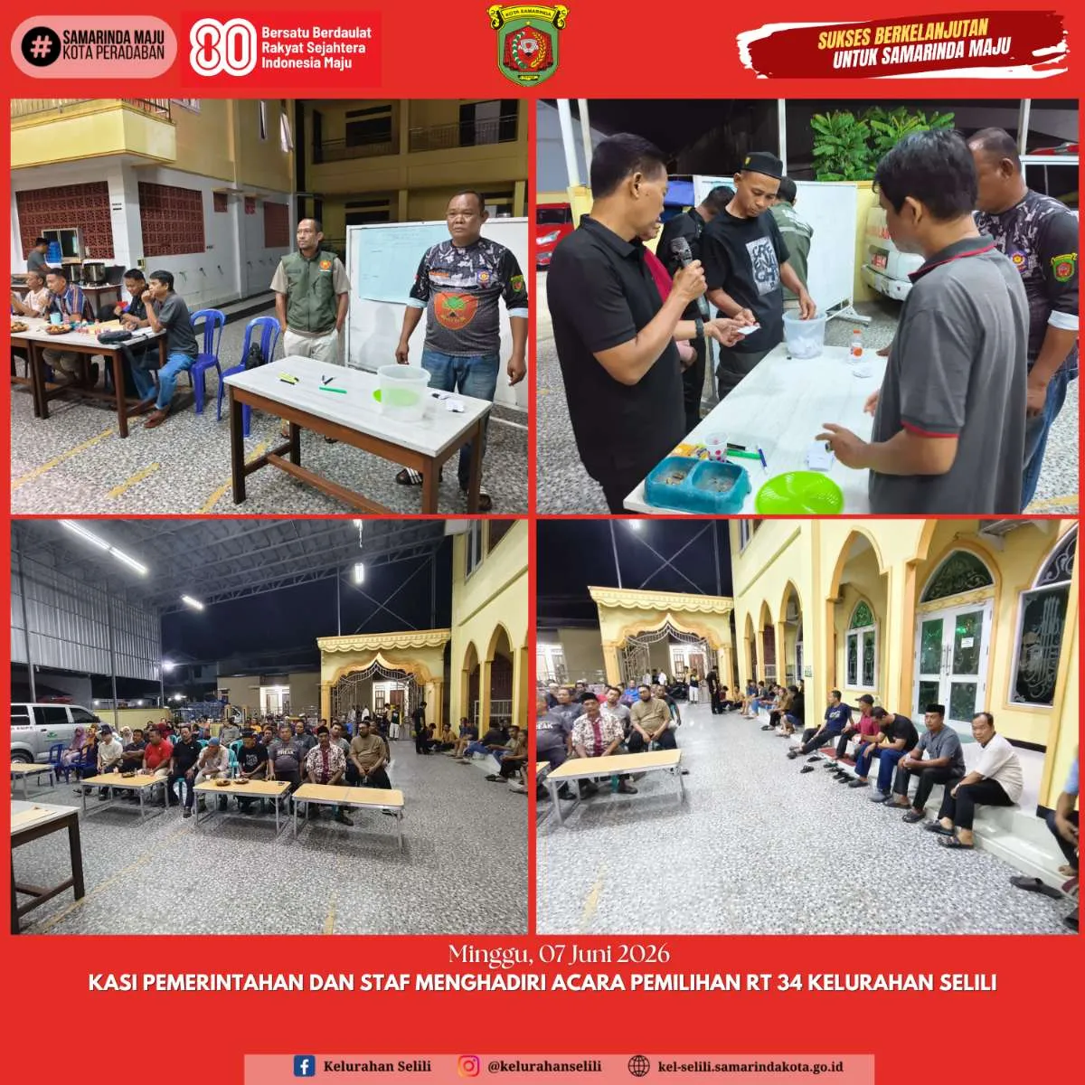 Kasi Pemerintahan dan Staf Menghadiri Acara Pemilihan RT 34 Kelurahan Selili (07/06/2026)