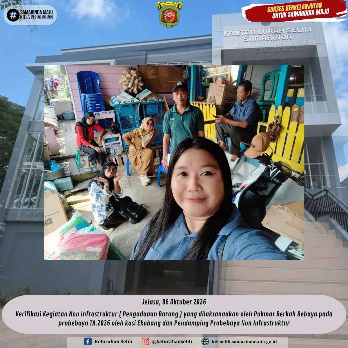 Verifikasi Kegiatan Non Infrastruktur ( Pengadaaan Barang ) yang dilaksanaakan oleh Pokmas Berkah Bebaya pada probebaya TA.2026 oleh kasi Ekobang dan Pendamping Probebaya Non Infrastruktur (06/10/2026)