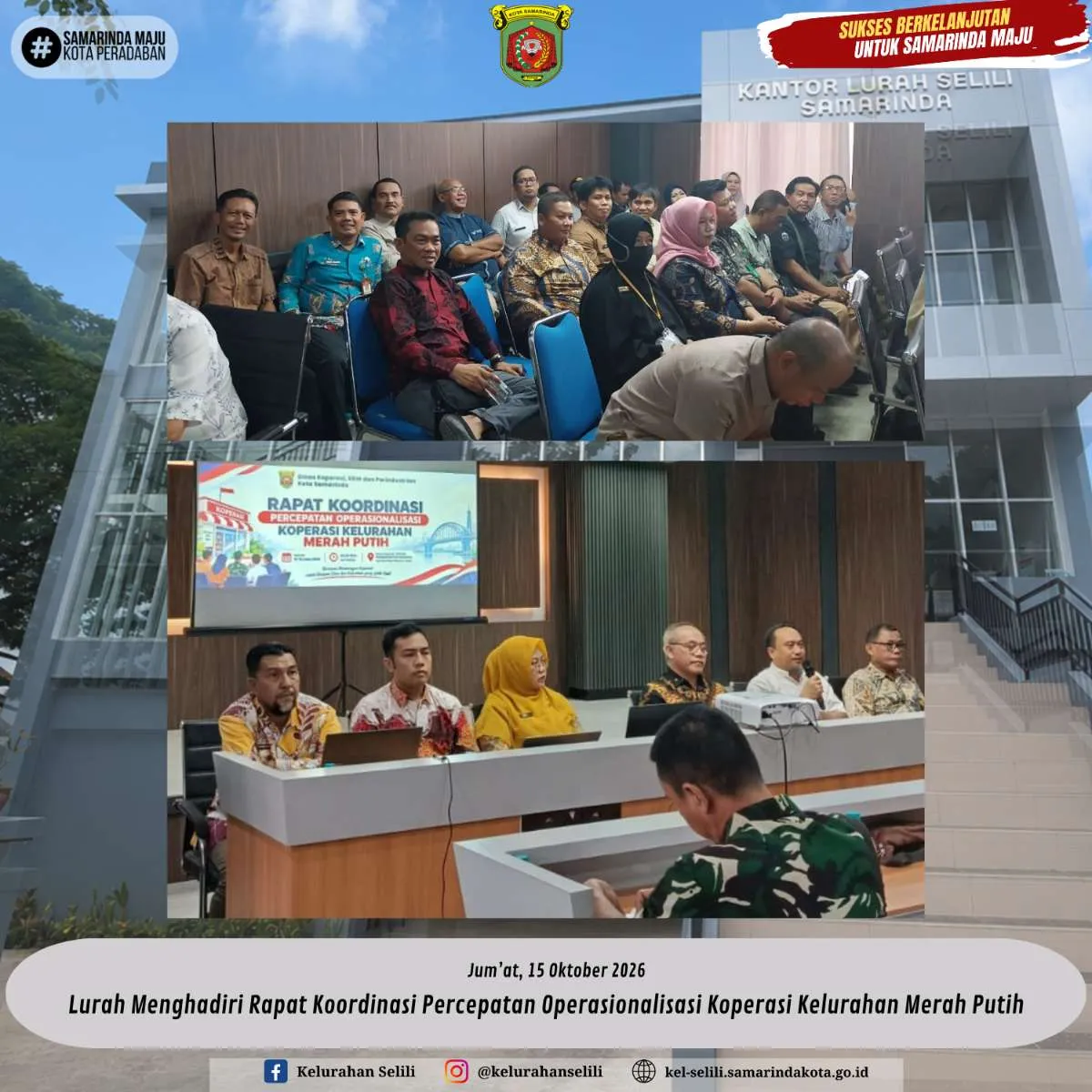 Lurah Menghadiri Rapat Koordinasi Percepatan Operasionalisasi Koperasi Kelurahan Merah Putih (16/10/2026)