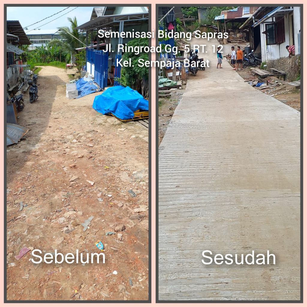 Semenisasi Bidang Sapras Jl. Ring Road Gg.05 RT.12
