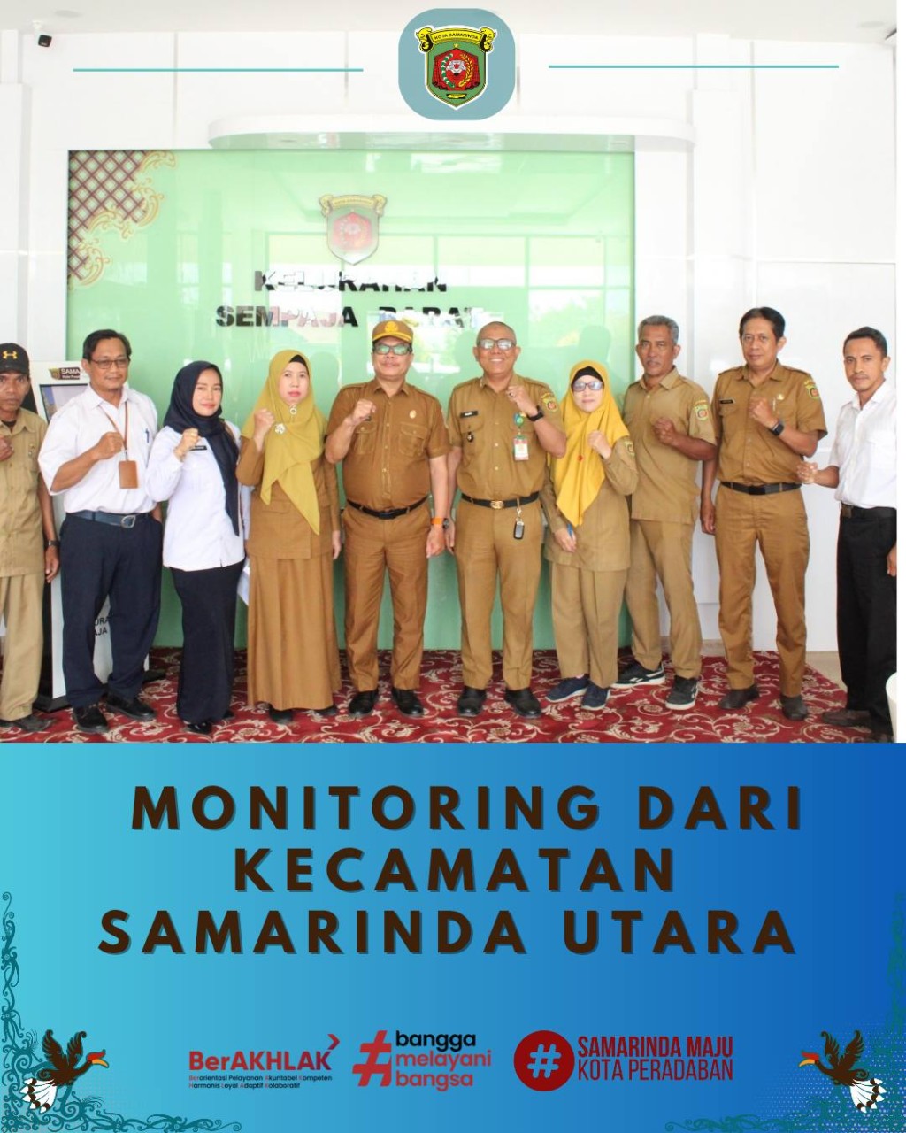Giat, Senin 03 November 2025 Monitoring dan Evaluasi dari Kecamatan Samarinda Utara bersama Sekretaris Camat beserta anggota diterima oleh Lurah, Sekretaris dan Bendahara.