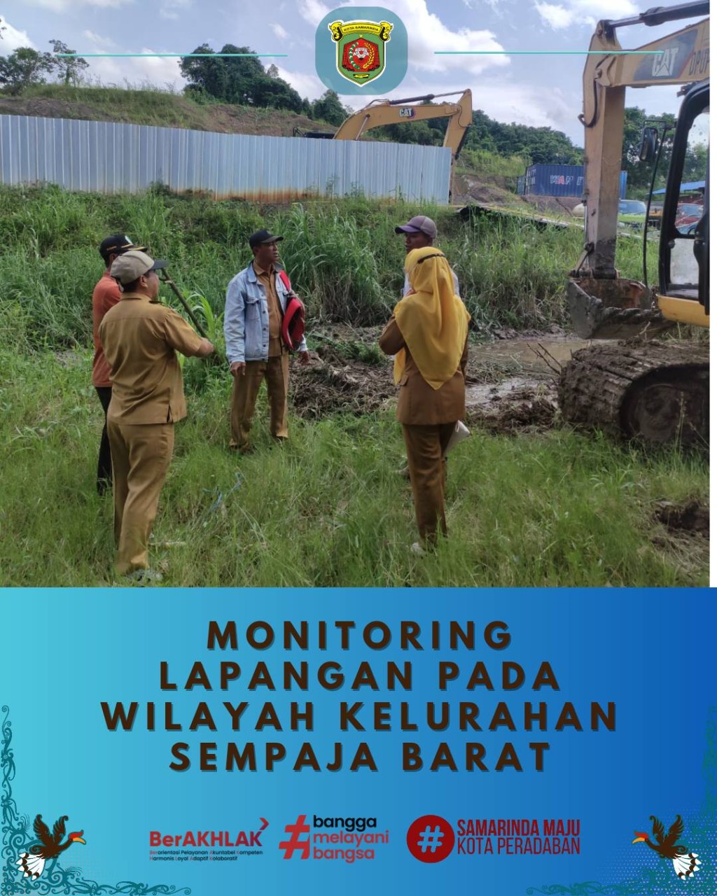 Giat sore, Senin 10 November 2025 Peninjauan lokasi aktivitas perawatan drainase oleh PUPR, Kasi Pemerintahan, Kasi Ekobang, Staf Kelurahan dan Ketua RT di Jalan Ring Road RT. 01 Kelurahan Sempaja Barat