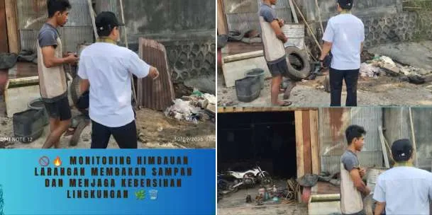 MONITORING HIMBAUAN LARANGAN MEMBAKAR SAMPAH DAN MENJAGA KEBERSIHAN LINGKUNGAN