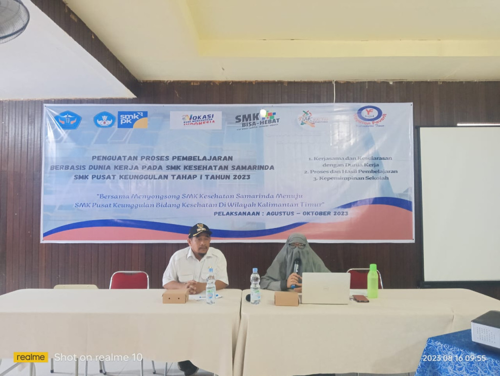 Penguatan Proses Pembelajaran Berbasis Dunia Kerja pada SMK Kesehatan Samarinda SMK Pusat Keunggulan Tahap I Tahun 2023