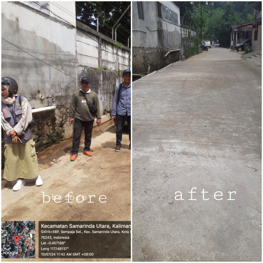 Monitoring kegiatan lapangan bidang sarana dan prasarana (fisik) di wilayah kelurahan sempaja selatan RT.014