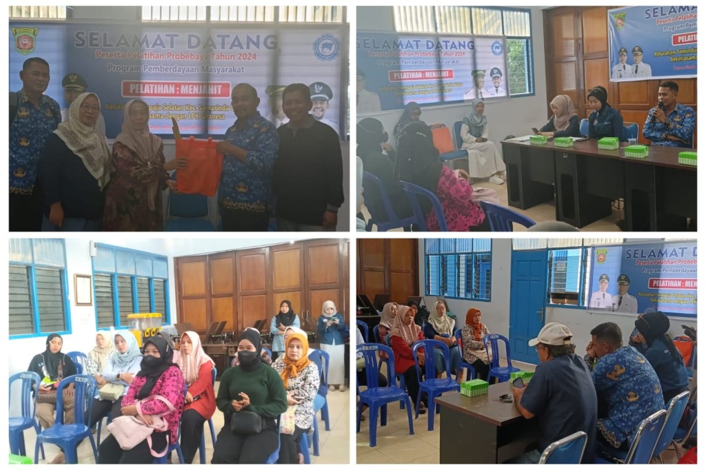 Pembukaan pelatihan menjahit keg. Pemberdayaan Masyarakat Probebaya 2024 yang dilaksanakan di LPK Ghanesa