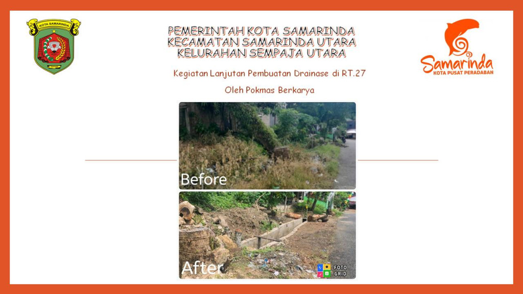 Kegiatan Lanjutan pembuatan Drainase di RT. 27