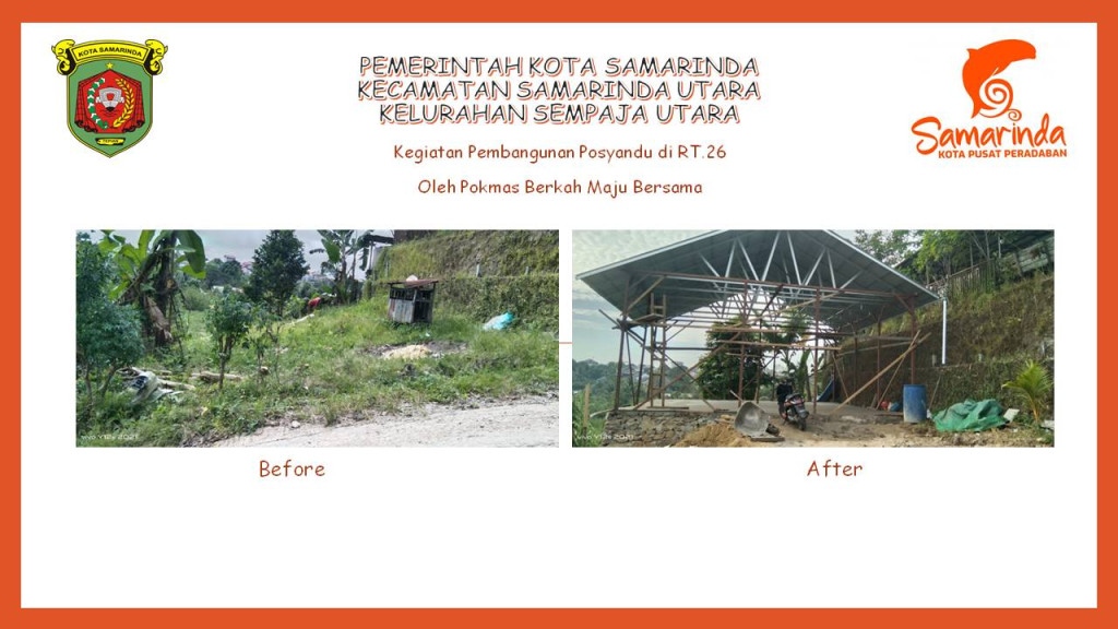 Kegiatan Pembangunan Posyandu Mengkudu Jl. Batu Besaung RT.26 Kelurahan Sempaja Utara