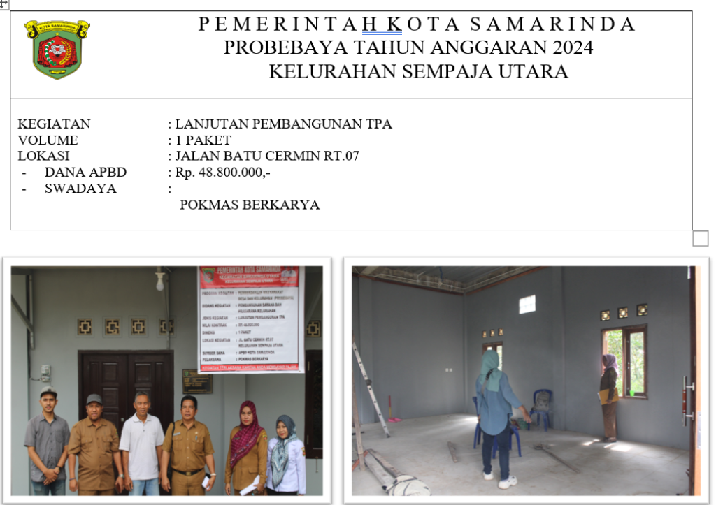 KEGIATAN LANJUTAN PEMBANGUNAN TPA DI JALAN BATU CERMIN RT.07