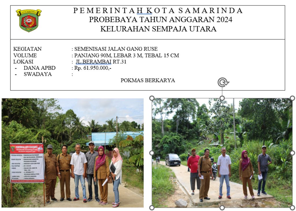 SEMENISASI JALAN GANG RUSE DI JL.BERAMBAI RT.31