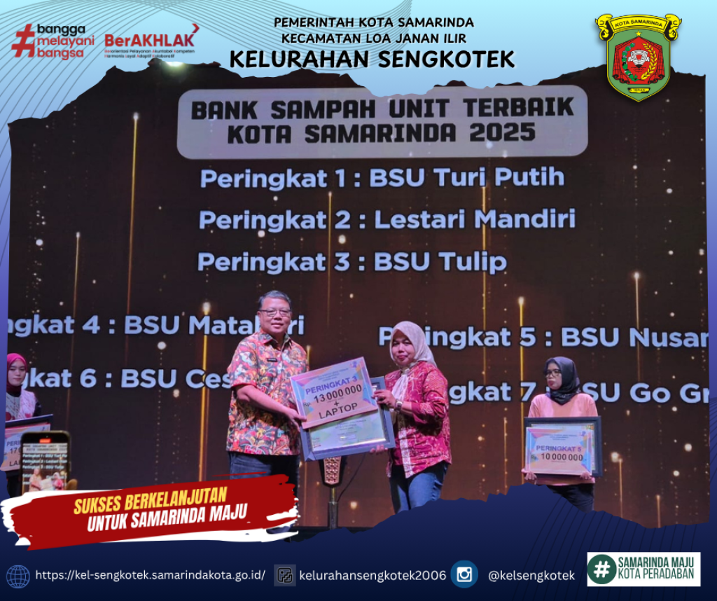 BSU Tulip Meraih Peringkat 3 Terbaik sebagai Bank Sampah Unit terbaik se-Kota Samarinda Tahun 2025