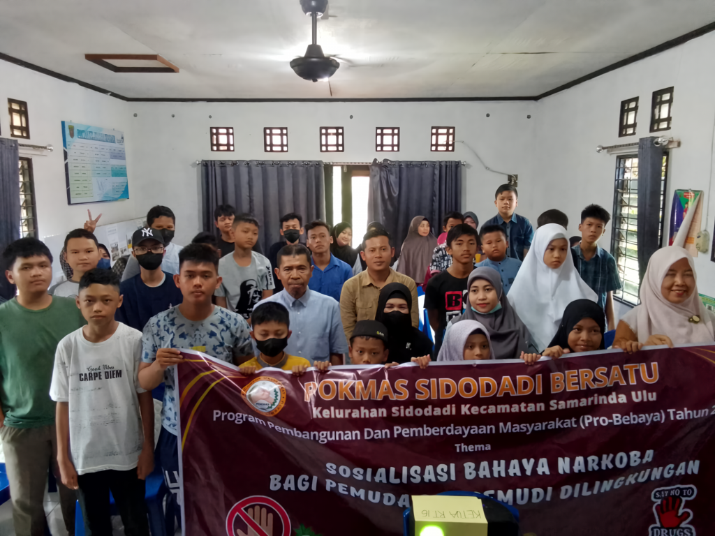 Pokmas Sidodadi Bersatu Adakan Sosialisasi Bahaya Narkoba Untuk Generasi Muda Lingkungan RT 16 Kelurahan Sidodadi