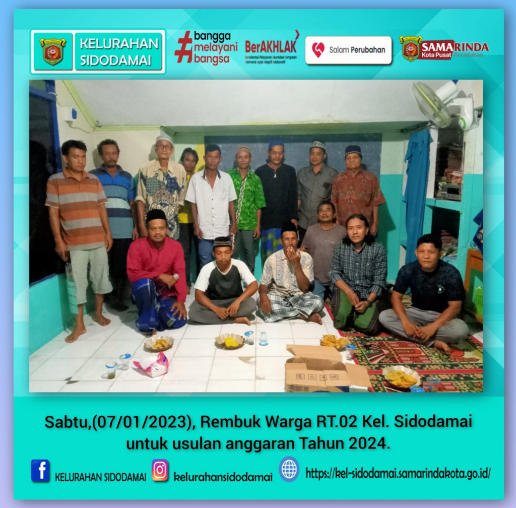Rembuk Warga RT.02 Kelurahan Sidodamai
