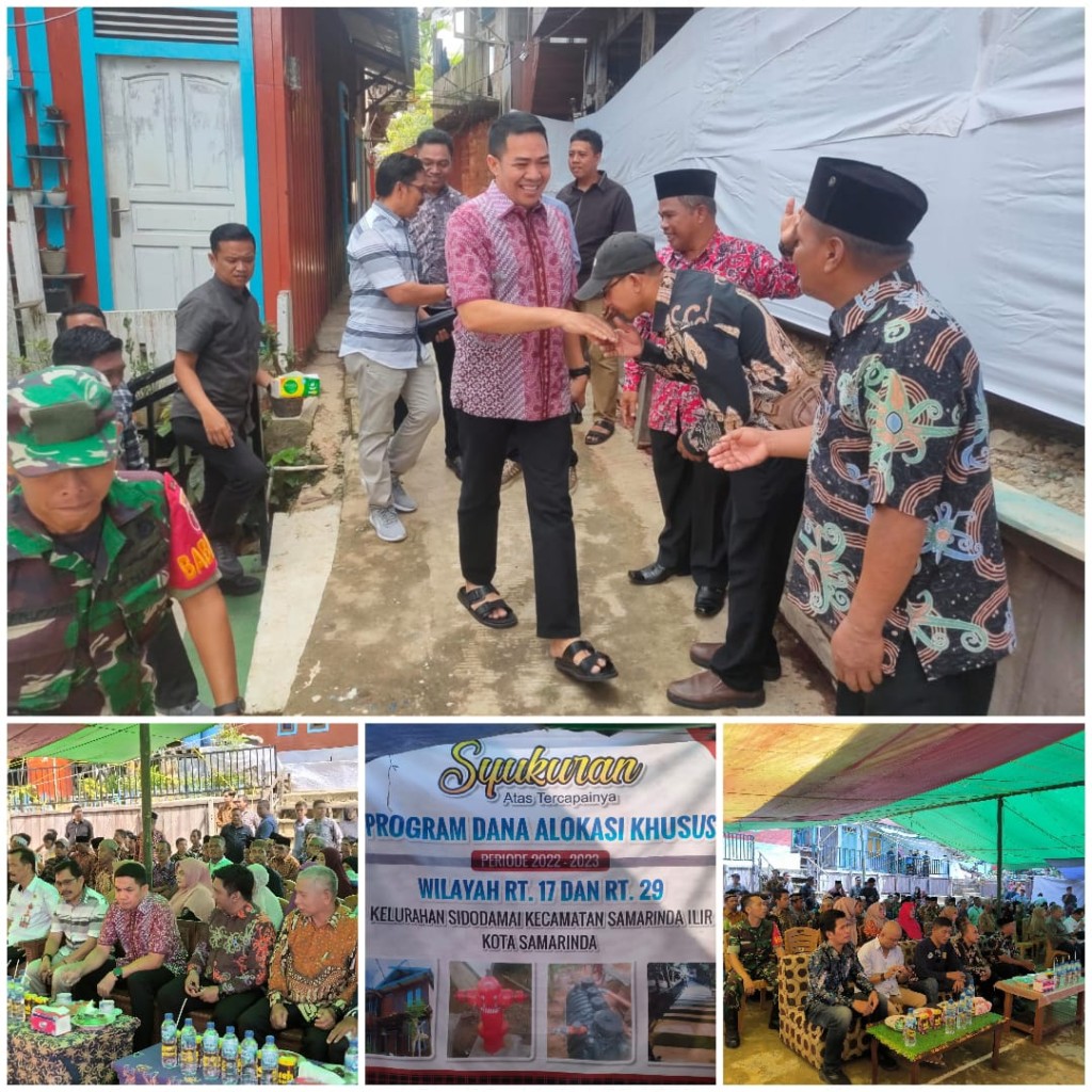 Syukuran atas pembangunan  rumah layak huni, instalasi pdam, pembuatan hydrant, sanitasi, semenisasi jalan dan pembuatan anak tangga untuk warga masyarakat rt 17 dan 29 yang dibiayai oleh DAK dan sharing APBD 2023