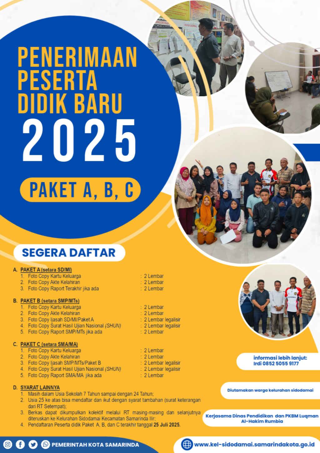 Penerimaan Peserta Didik Baru Paket A,B,C