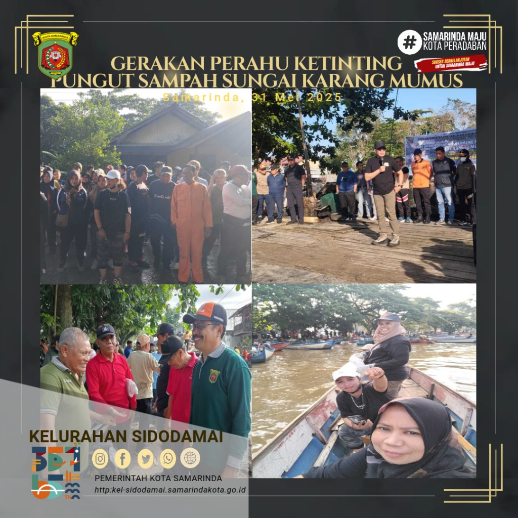 Gerakan Perahu Ketinting Pungut Sampah Sungai Karang Mumus