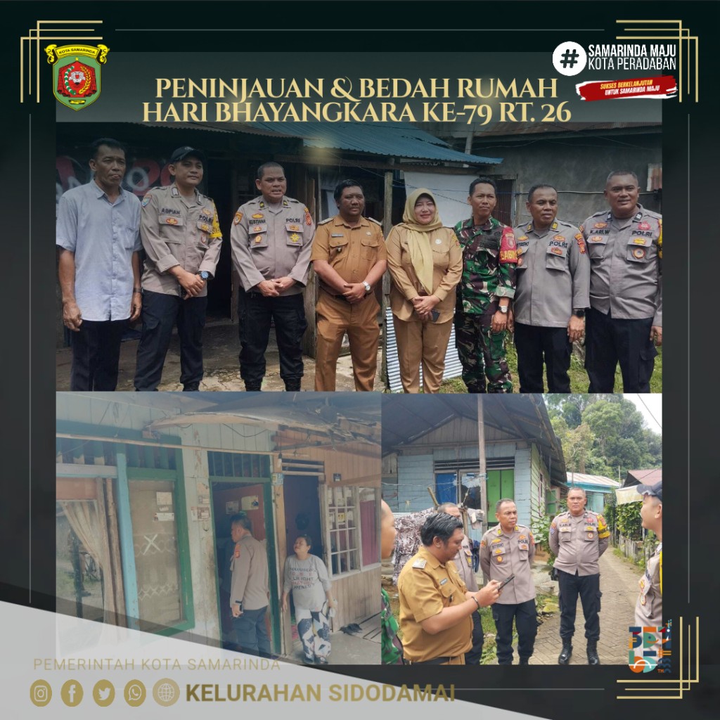 Sambut Hari Bhayangkara ke-79, Lurah Sidodamai Bersama TNI-Polri Tinjau Langsung Program Bedah Rumah Warga RT 26