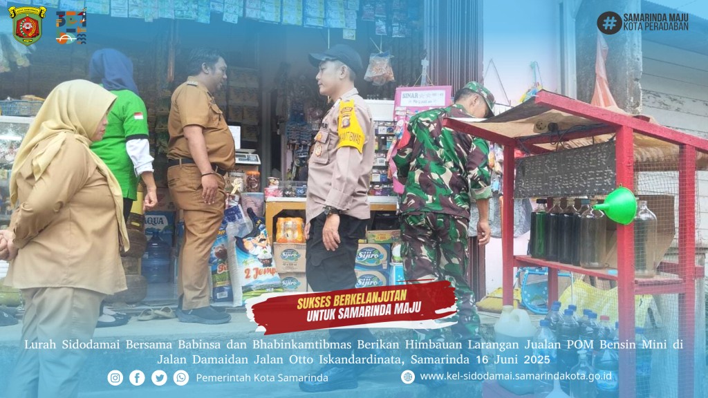 Tertibkan POM Bensin Mini, Lurah Sidodamai Bersama Forkopimcam Berikan Himbauan di Sepanjang Jalan Damai dan Jalan Otto Iskandardinata