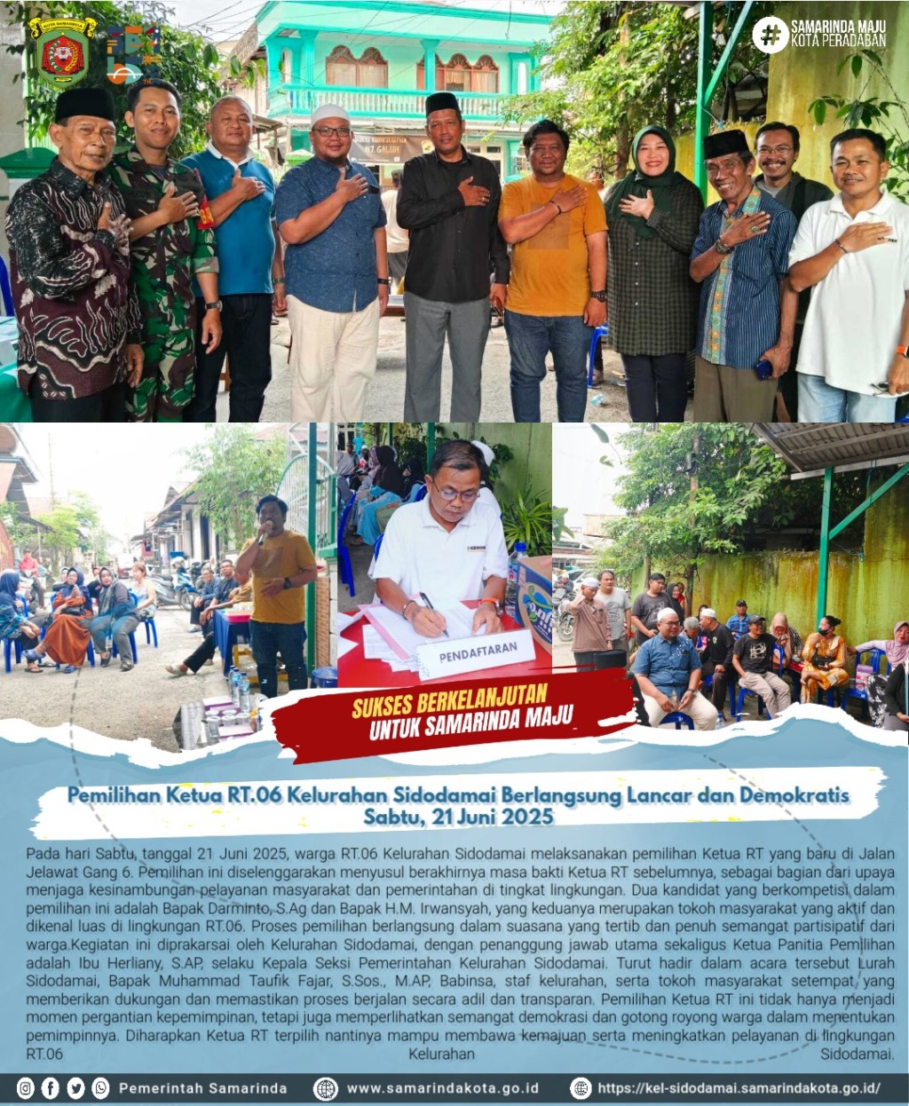 Pemilihan Ketua RT.06 Kelurahan Sidodamai Berjalan Lancar, Demokratis, dan Penuh Antusiasme Warga