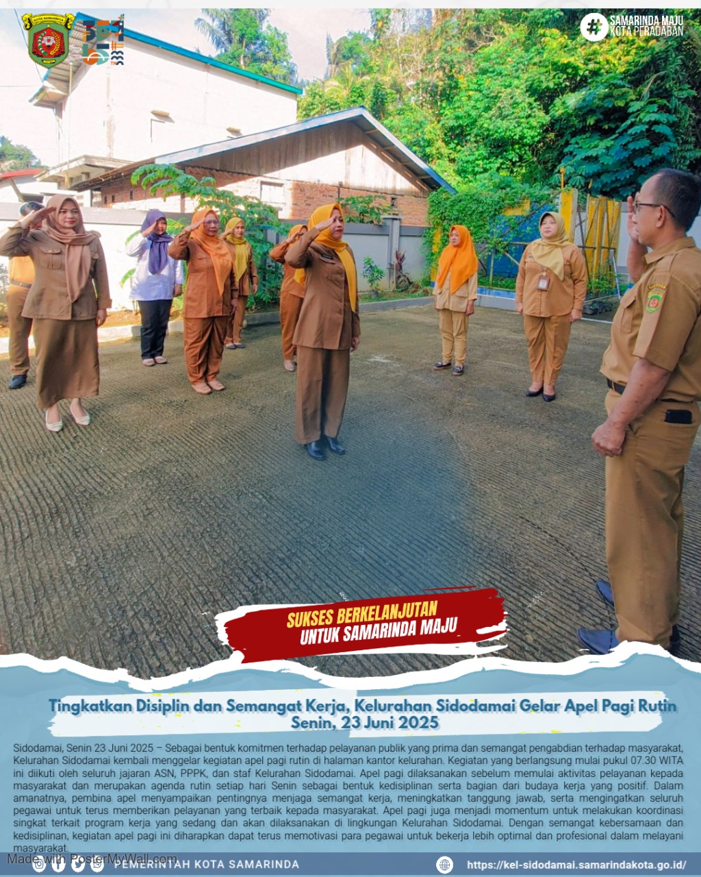 Semangat Awal Pekan! Kelurahan Sidodamai Laksanakan Apel Pagi Rutin