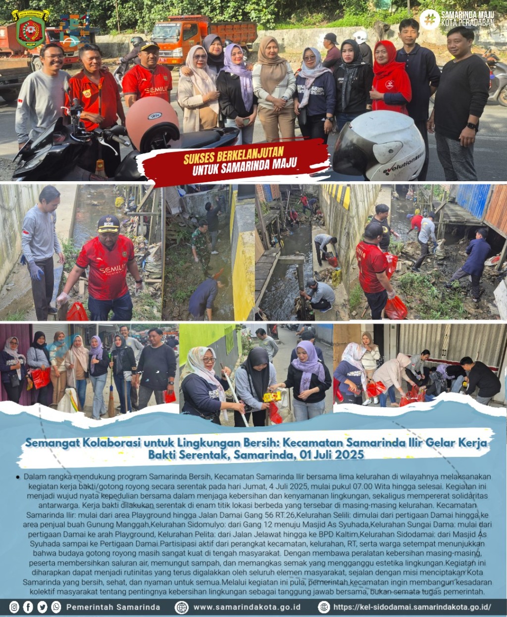 Semangat Gotong Royong! Kecamatan Samarinda Ilir Gelar Kerja Bakti Serentak