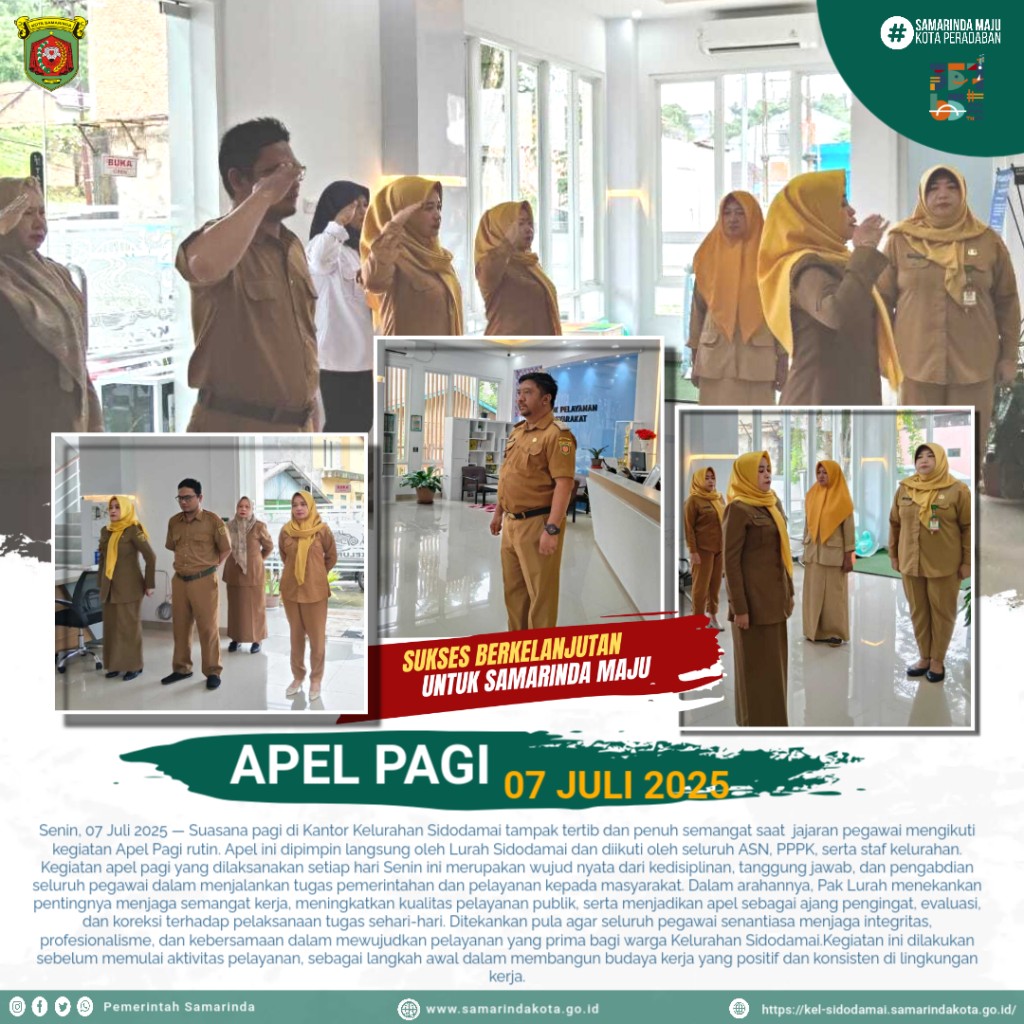 Apel Pagi Rutin Senin: Momentum Pengabdian dan Evaluasi Kinerja di Lingkungan Kelurahan Sidodamai