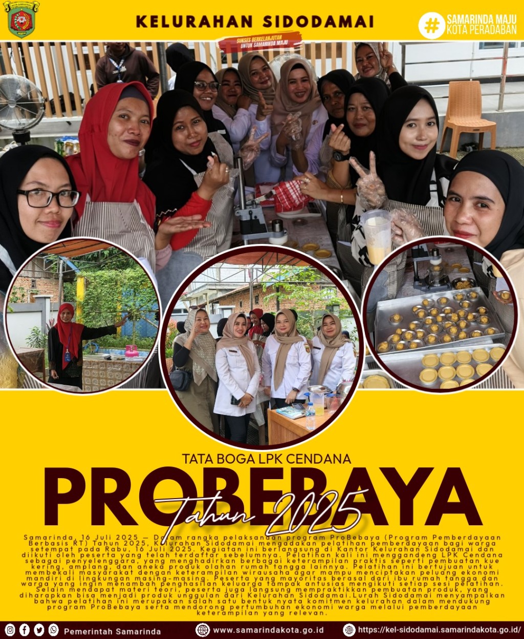 Pelatihan Pemberdayaan ProBebaya 2025 di Kelurahan Sidodamai: Tingkatkan Keterampilan Warga Lewat Pembuatan Kue dan Produk Olahan Lokal