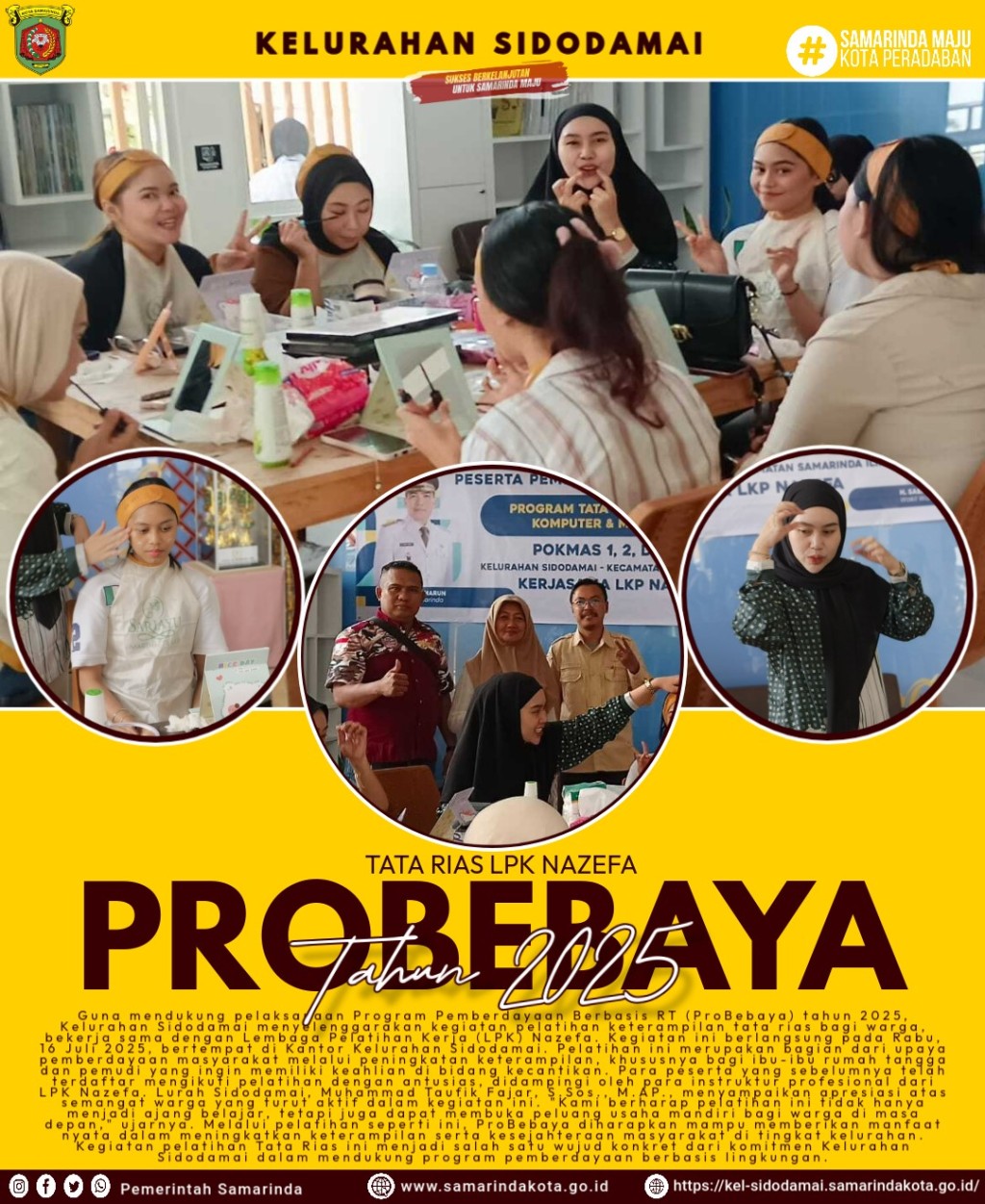 Pelatihan Tata Rias oleh LPK Nazefa Ramaikan Program ProBebaya 2025 di Kelurahan Sidodamai