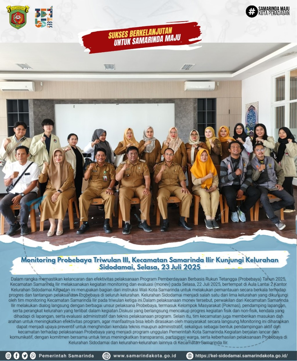 Kecamatan Samarinda Ilir Lakukan Monitoring Probebaya Triwulan III di Kelurahan Sidodamai: Pastikan Program Tepat Sasaran dan Minim Hambatan