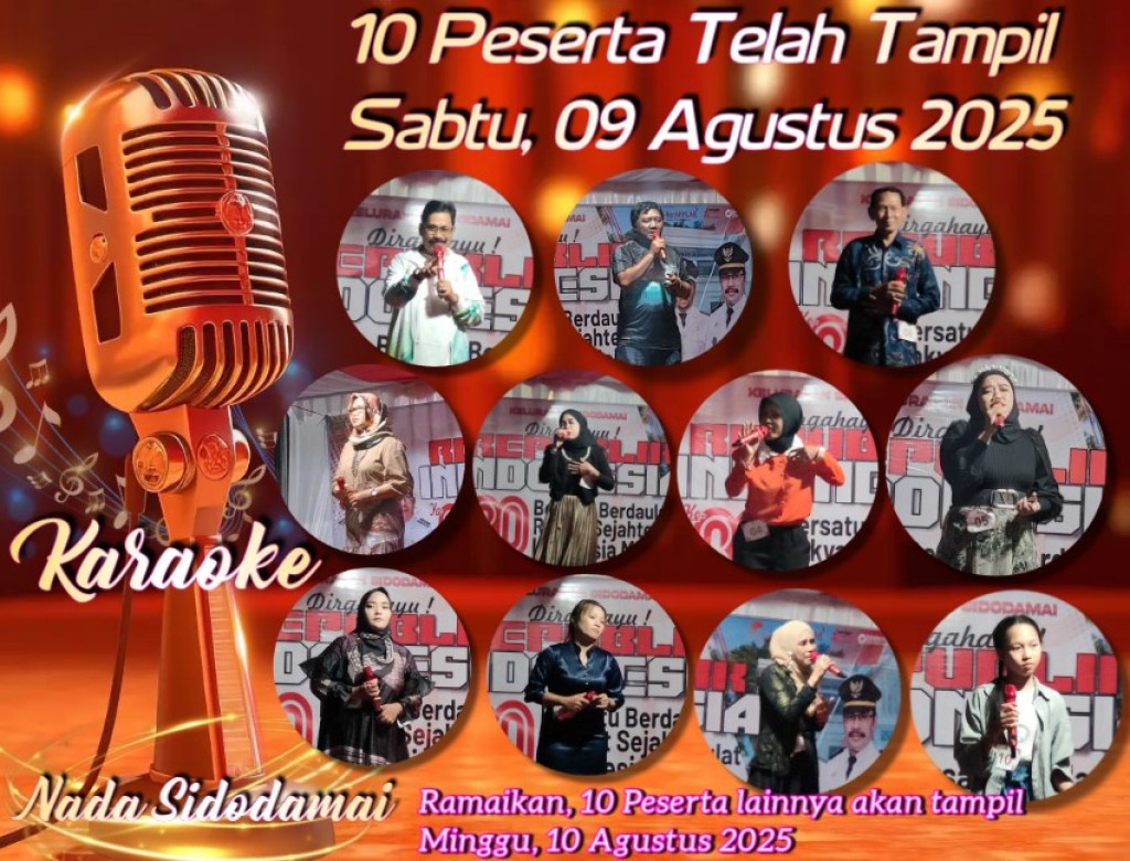 Suara Merdu Gema di Langit Senja, Lomba Karaoke “Nada Sidodamai” Hangatkan Kebersamaan Warga