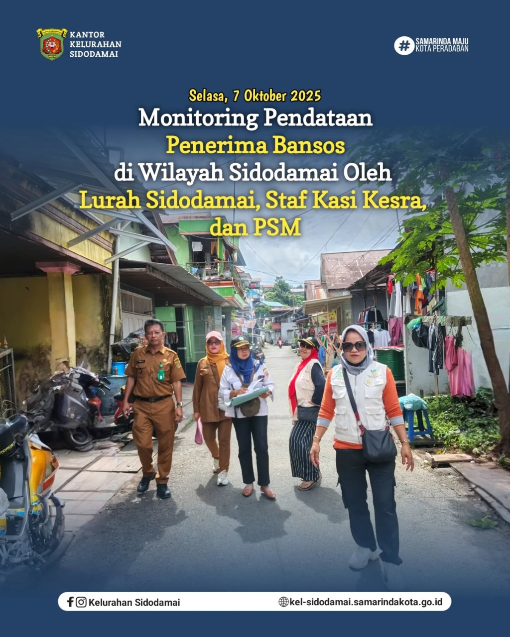Monitoring Pendataan Penerima Bansos di Kelurahan Sidodamai
