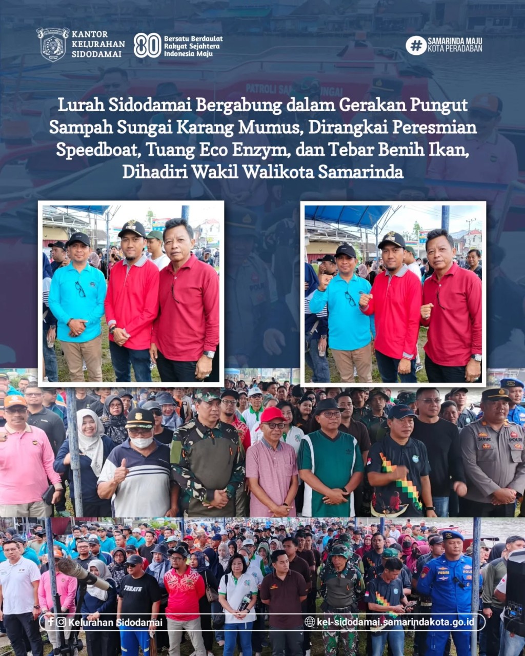 Aksi Multi-Gerakan di Sungai Karang Mumus: Lurah Sidodamai Tisna, S.E. Turut Aktif Wujudkan Samarinda Bersih dan Lestari! 🌿🚤