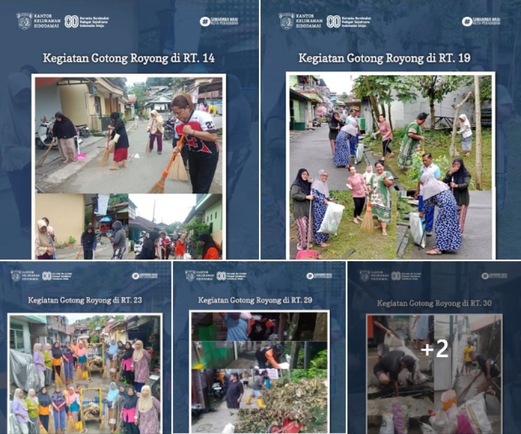 Laporan Giat Kelurahan Sidodamai: Aksi Serentak Gotong Royong di Enam RT! 💪🌿