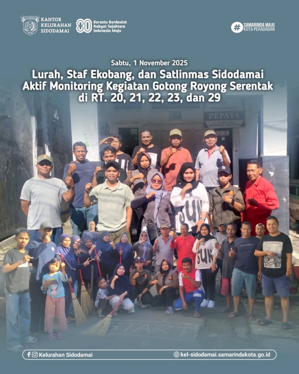Jaga Kebersihan Lingkungan: Lurah, Staf Kasi Ekobang, & Satlinmas Sidodamai Ikut Serta dan Monitoring Kegiatan Gotong Royong! 💪