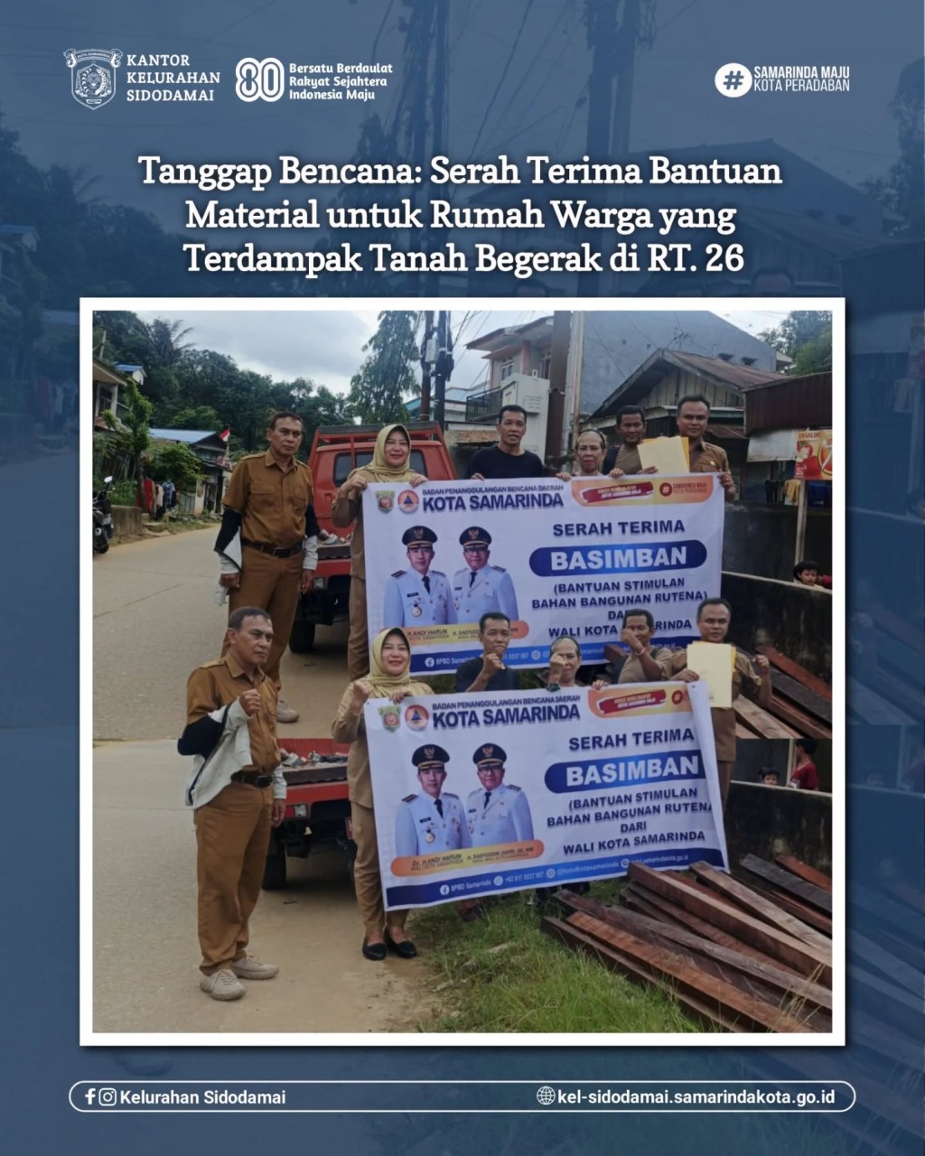 Peduli Warga Terdampak! Kelurahan Sidodamai Serahkan Bantuan Material Perbaikan Rumah 🏠🤝