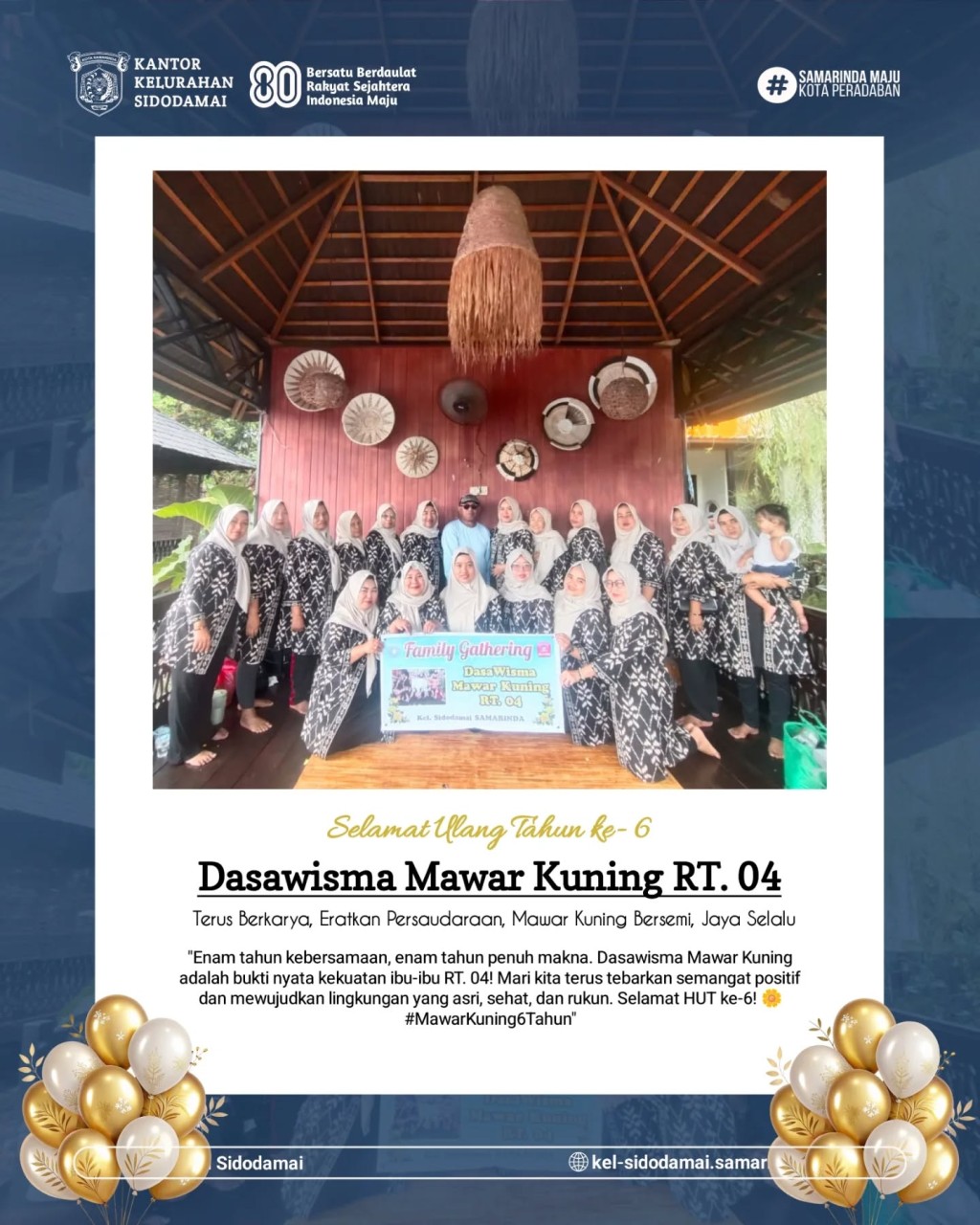 Selamat Ulang Tahun ke-6 Dasawisma Mawar Kuning RT. 04! 🌸🎉