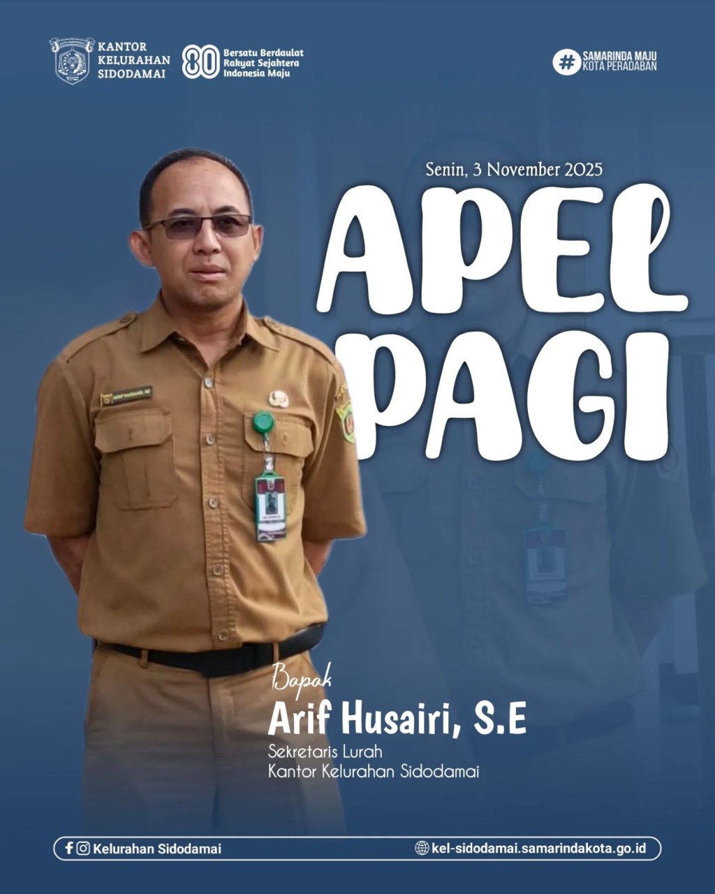Semangat Pagi! Seklur Pimpin Langsung Apel Rutin di Kelurahan Sidodamai 🌟